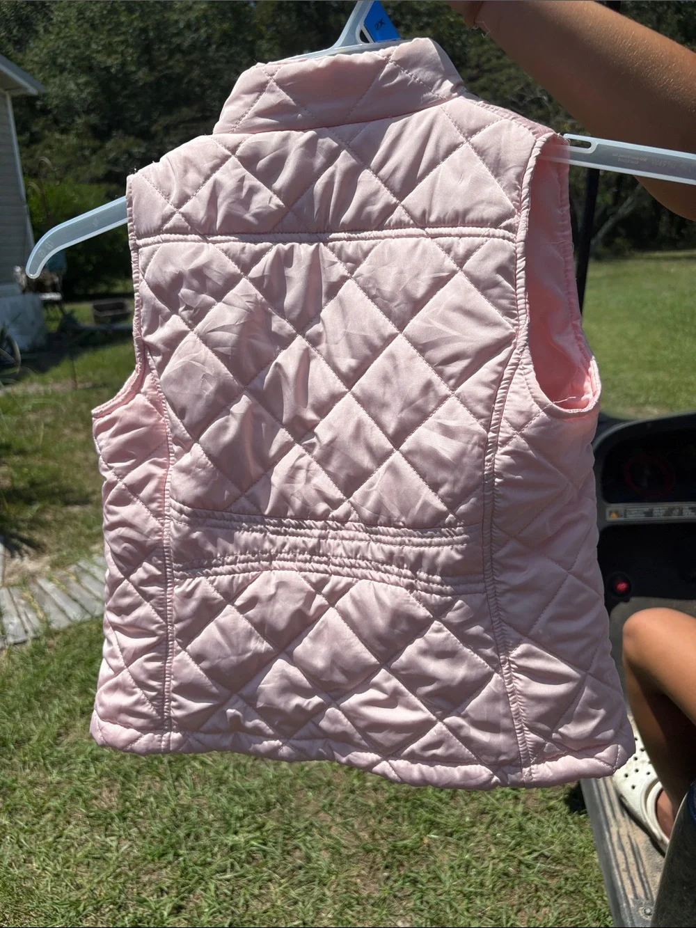 Girls' Light Pink Quilted Puffer Vest - Sleeveless Layering Vest